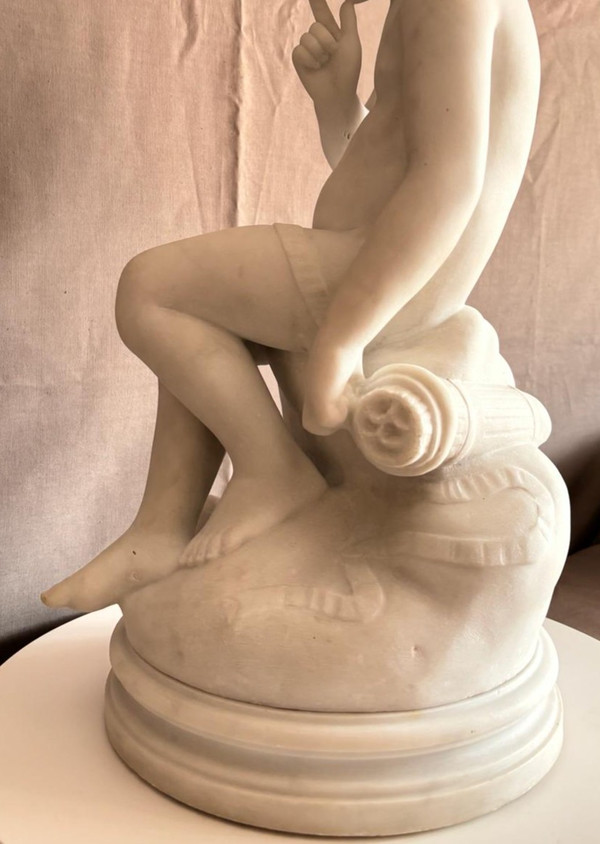 19th-century marble statue of Cupid, after Étienne Maurice Falconet (1716-1791)