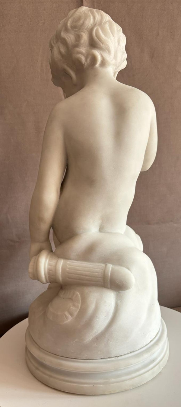 19th-century marble statue of Cupid, after Étienne Maurice Falconet (1716-1791)