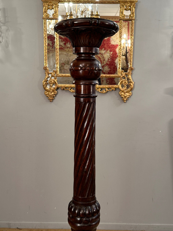 Gueridon 19th C. Walnut Torchiere Holder