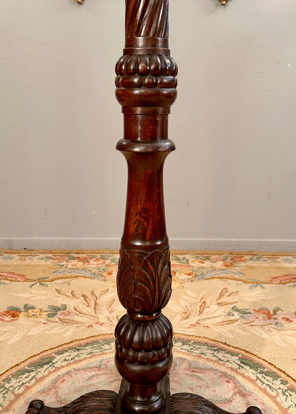 Gueridon 19th C. Walnut Torchiere Holder