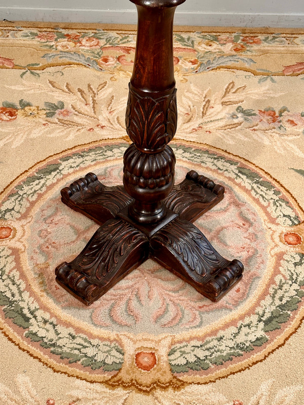 Gueridon 19th C. Walnut Torchiere Holder