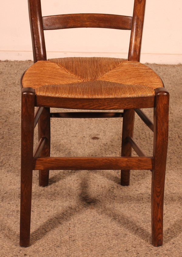 Set Of 6 Oak French Chairs