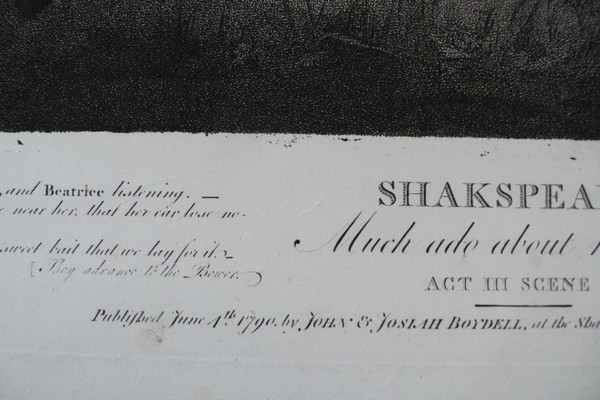 Engravings After William Peters Shakespeare Theater Much Ado Adout Nothing Etching Old Print 18th C