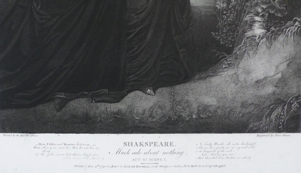 Engravings After William Peters Shakespeare Theater Much Ado Adout Nothing Etching Old Print 18th C