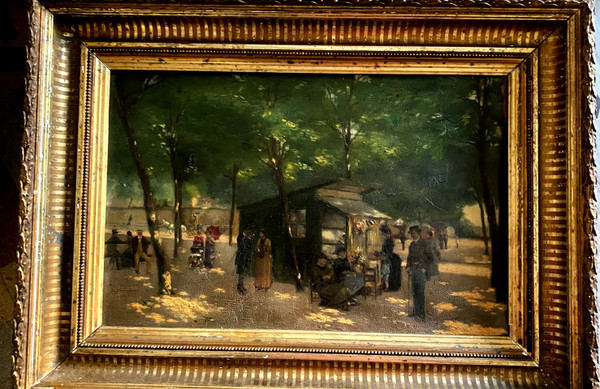 Flâneries sous les ombrages du Parc de l'Observatoire à Toulouse Oil/Impressionist canvas 1of 1880