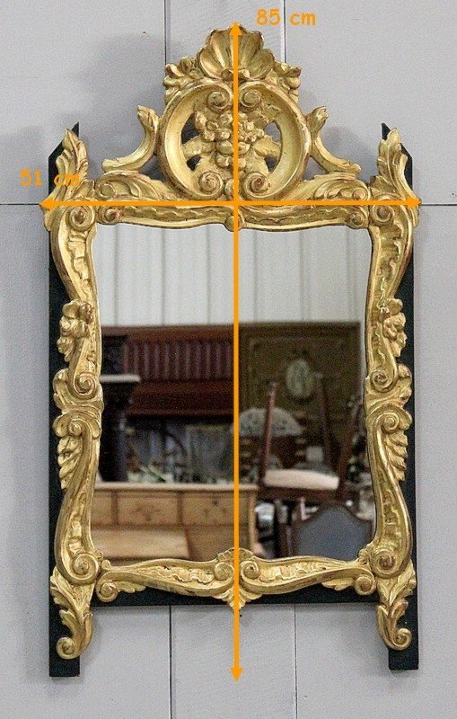  Petit Miroir en Bois Doré, style Louis XV - Début XXe 