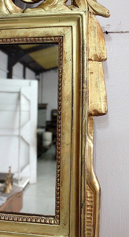  Petit Miroir en Bois Doré, style Louis XVI - Début XXe 