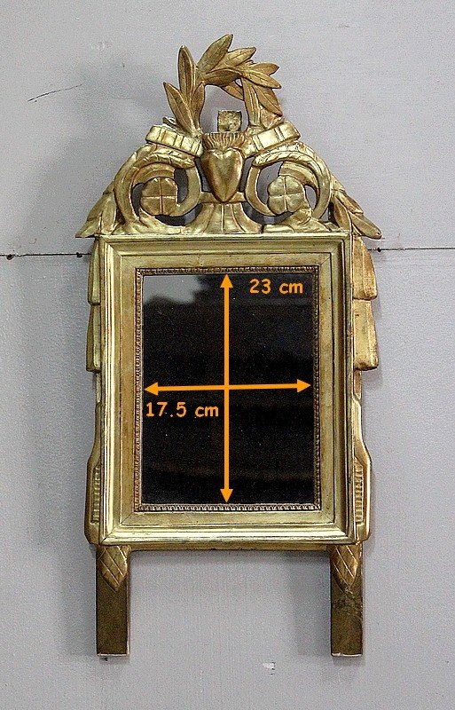  Petit Miroir en Bois Doré, style Louis XVI - Début XXe 