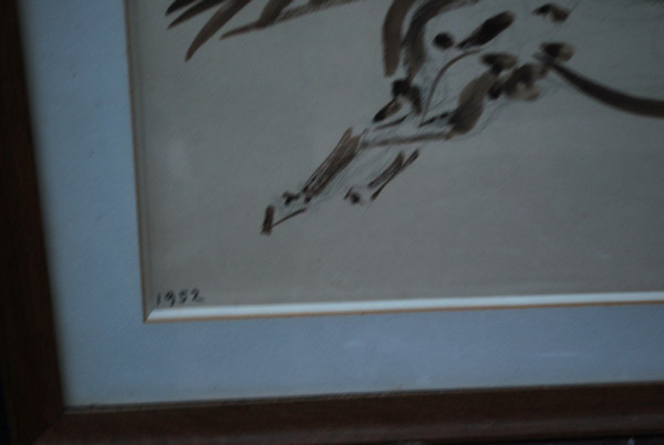 Drawing , Galloping Horse Signed De Cadorin