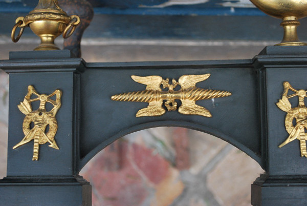 Pair Of 19th Century Black And Gold Bronze Andirons