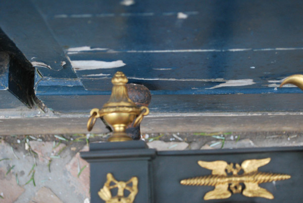 Pair Of 19th Century Black And Gold Bronze Andirons