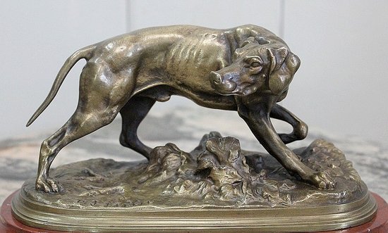  Bronzo di un cane Braque, di P.J Mêne - Metà del XIX secolo