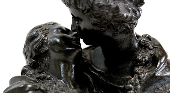  Bronze "the Kiss Given" after J-A. Houdon - 2nd half of the 19th century