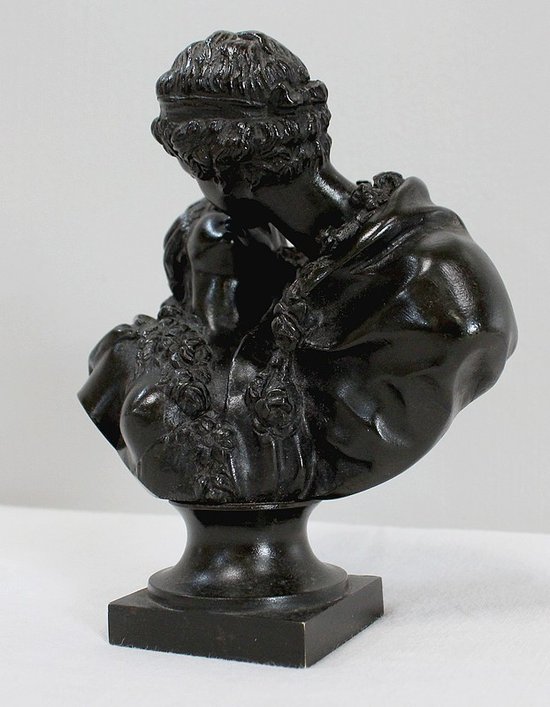  Bronze "the Kiss Given" after J-A. Houdon - 2nd half of the 19th century