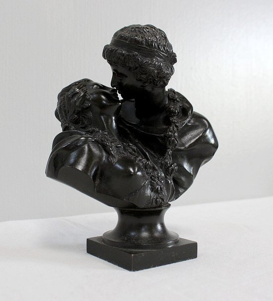  Bronze "the Kiss Given" after J-A. Houdon - 2nd half of the 19th century