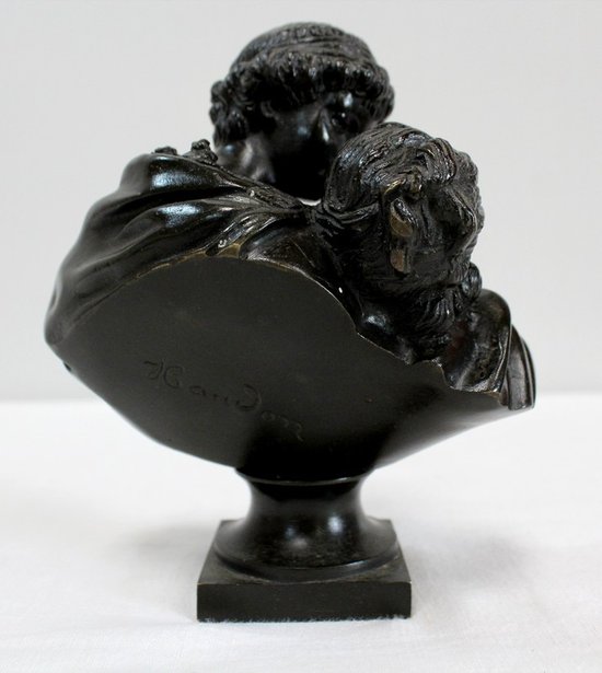  Bronze "the Kiss Given" after J-A. Houdon - 2nd half of the 19th century