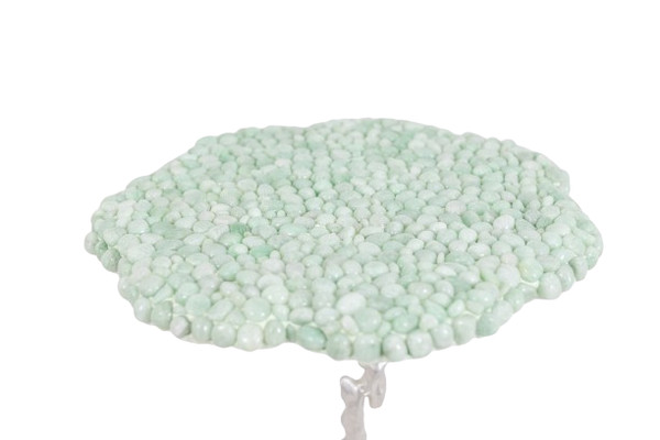 Decorative pedestal table in semi-precious stones. Contemporary work.