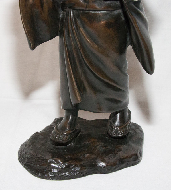 Geisha Bronze Sculpture Japan Meiji period