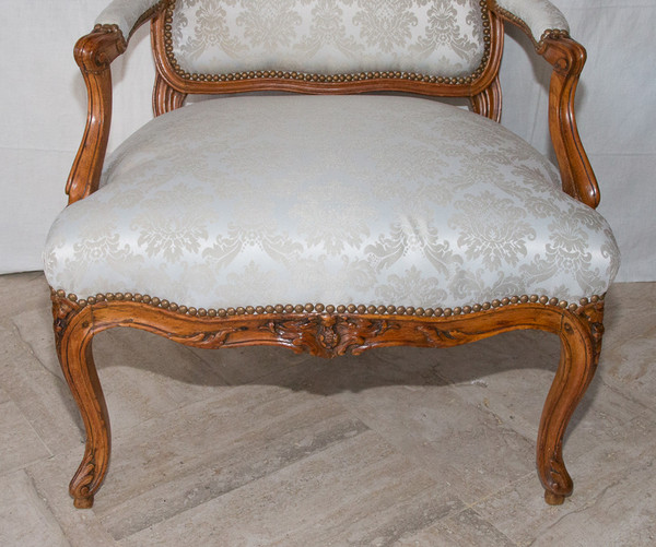 Flat-back armchair Stamped Louis XV period