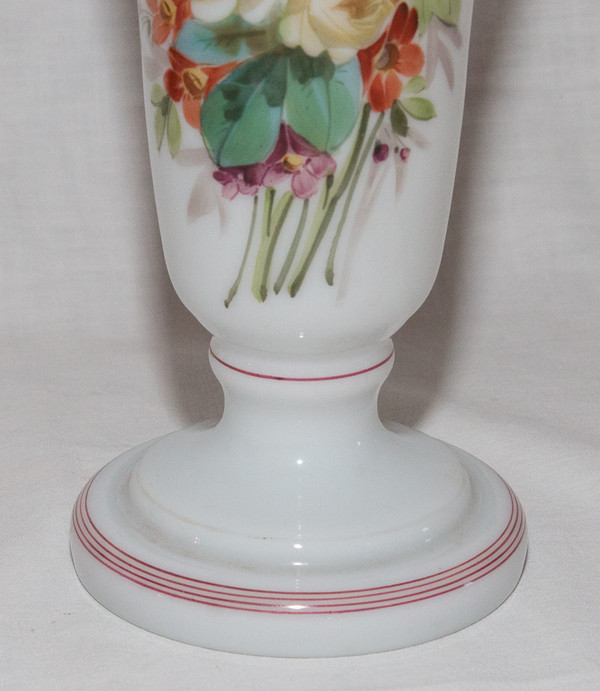 Pair Of Baccarat Louis Philippe Opaline Vases