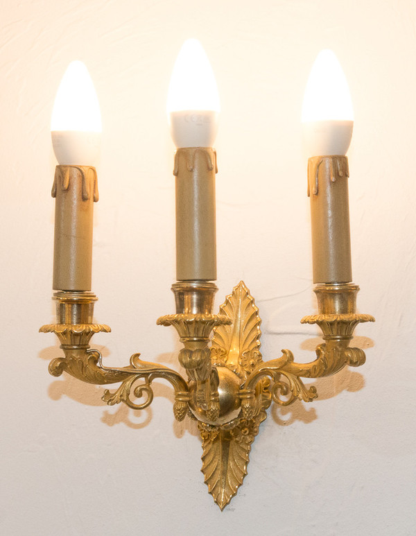 Pair Of Restoration Period Gilt Bronze Sconces