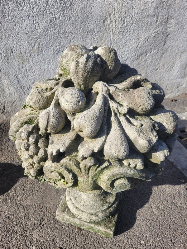 Stone Garden Vases, Fruit Cups, Early 20th Century