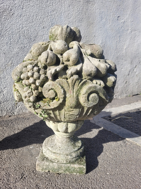 Stone Garden Vases, Fruit Cups, Early 20th Century