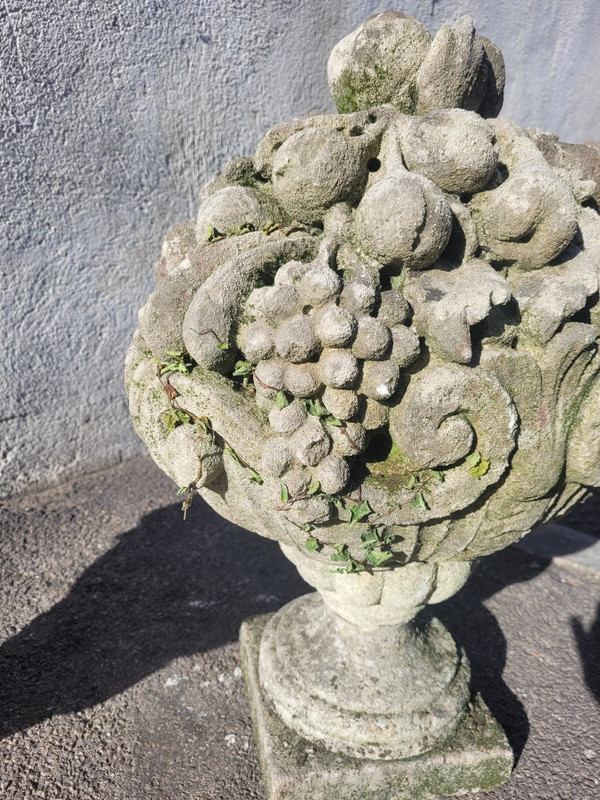 Stone Garden Vases, Fruit Cups, Early 20th Century