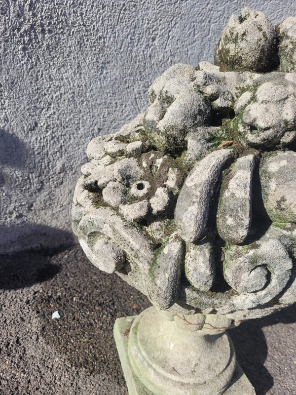 Stone Garden Vases, Fruit Cups, Early 20th Century