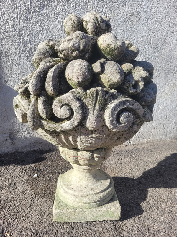 Stone Garden Vases, Fruit Cups, Early 20th Century