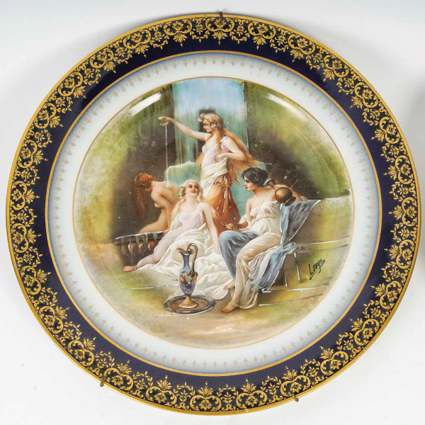 A pair of Limoge porcelain plates, early 20th century