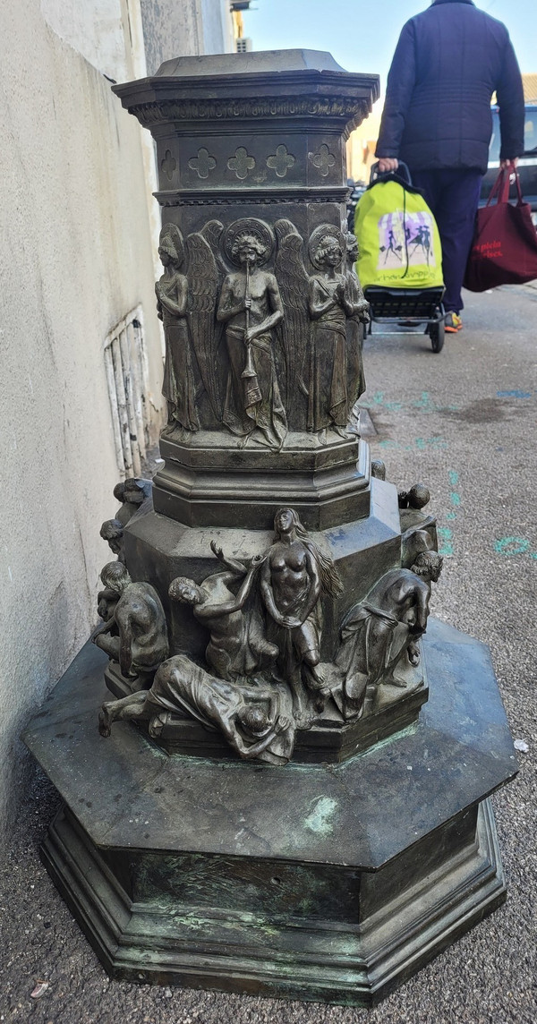 Monument à Dante, Réduction En Bronze, C Zocchi (d'après), Fin XIXème /début XXème Siècle