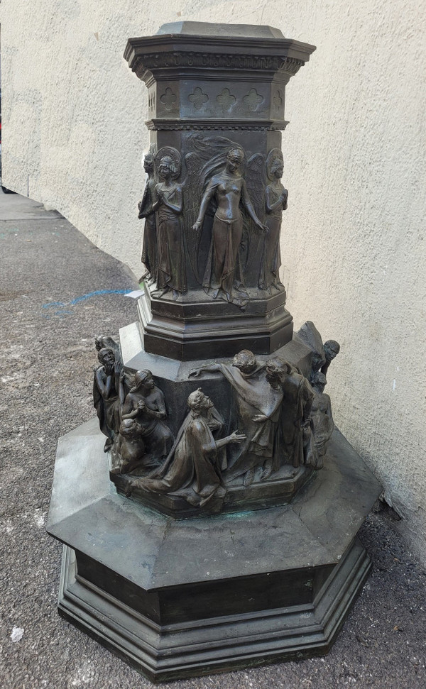 Monument à Dante, Réduction En Bronze, C Zocchi (d'après), Fin XIXème /début XXème Siècle