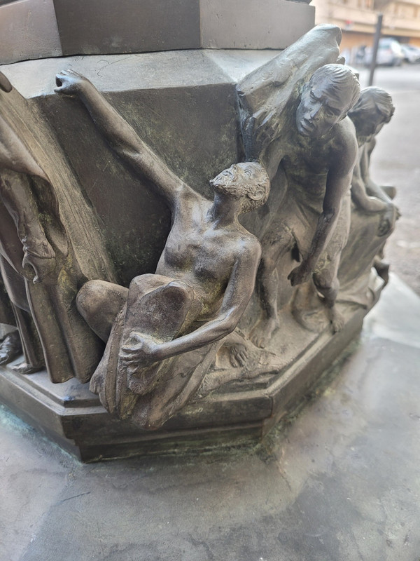 Monument à Dante, Réduction En Bronze, C Zocchi (d'après), Fin XIXème /début XXème Siècle