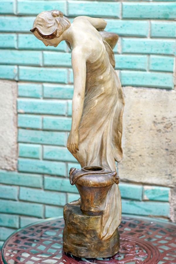 E. TELL for Friedrich GOLDSCHEIDER, Art Nouveau, "The water carrier", terracotta