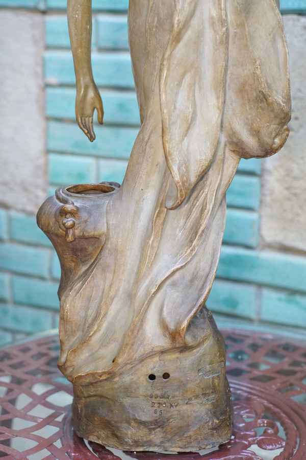 E. TELL for Friedrich GOLDSCHEIDER, Art Nouveau, "The water carrier", terracotta