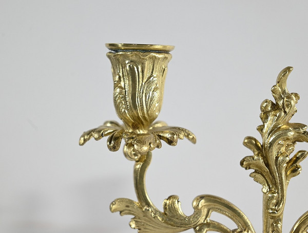 Garniture de Cheminée en Bronze et Bois Peint, estampillée Vincenti & Cie – 2ème partie XIXe