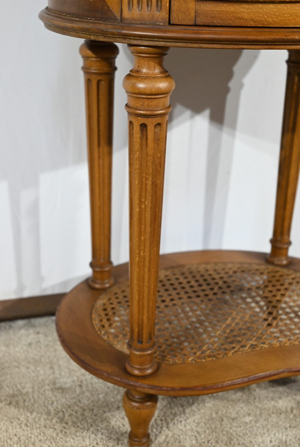 Petite Table Tambour en Hêtre, style Louis XVI – 1920