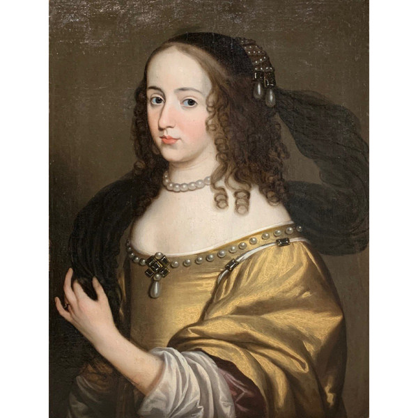 Portrait Jeune Femme XVII ème Siècle Suiveur Van Dyck 1599/1641