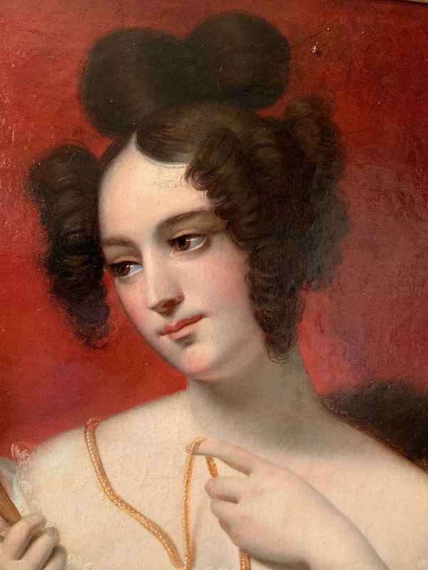 Femme Au Miroir Att. Claude Marie Dubufe (1790/1864)