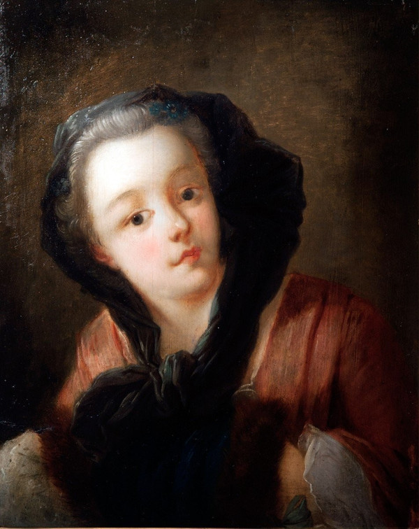 Jeune Femme Au Manchon Charles André Van Loo 1705/1765