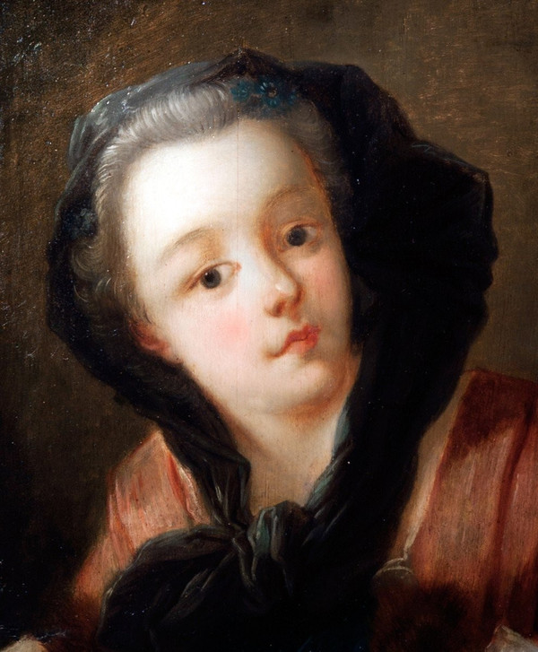 Jeune Femme Au Manchon Charles André Van Loo 1705/1765