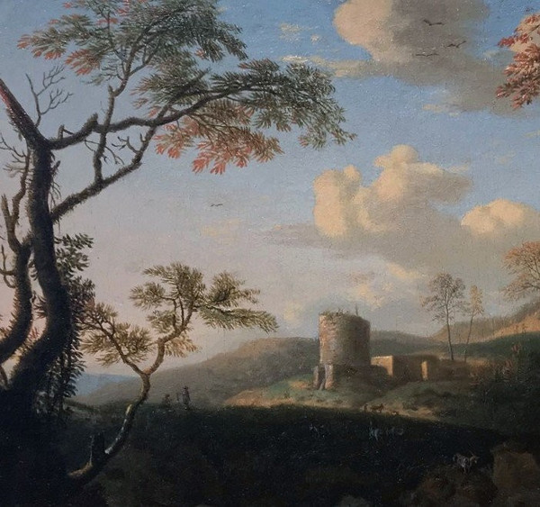 Animated Rocky Landscape Ruin Background Follower By Jan Van Bloemenn (1662/1749)