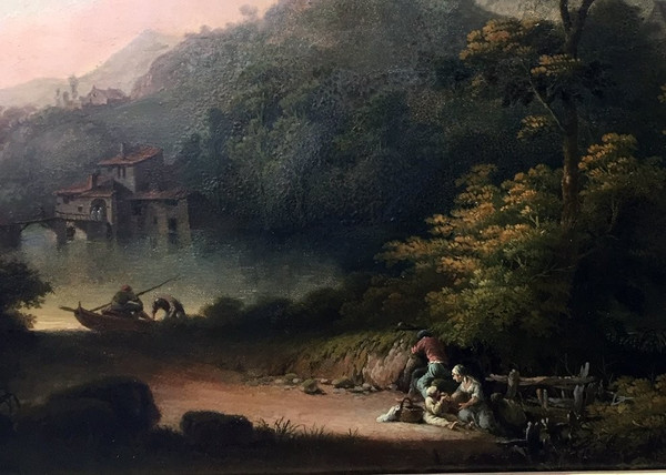 Animated Lake Landscape Att. Göbell Gerrit Hendrik (1786/1833)