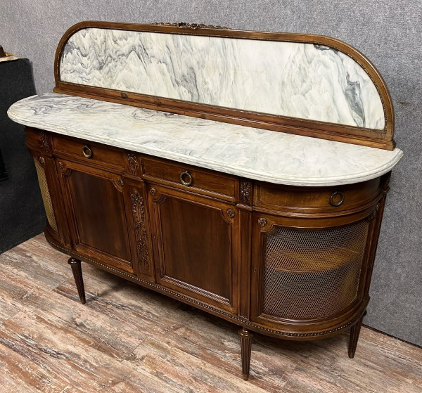 Louis XVI style half-moon sideboard in mahogany, circa 1850