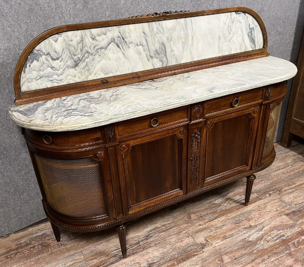 Louis XVI style half-moon sideboard in mahogany, circa 1850