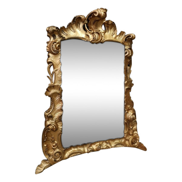 Louis XV period Italian giltwood mirror. Mid 18th century