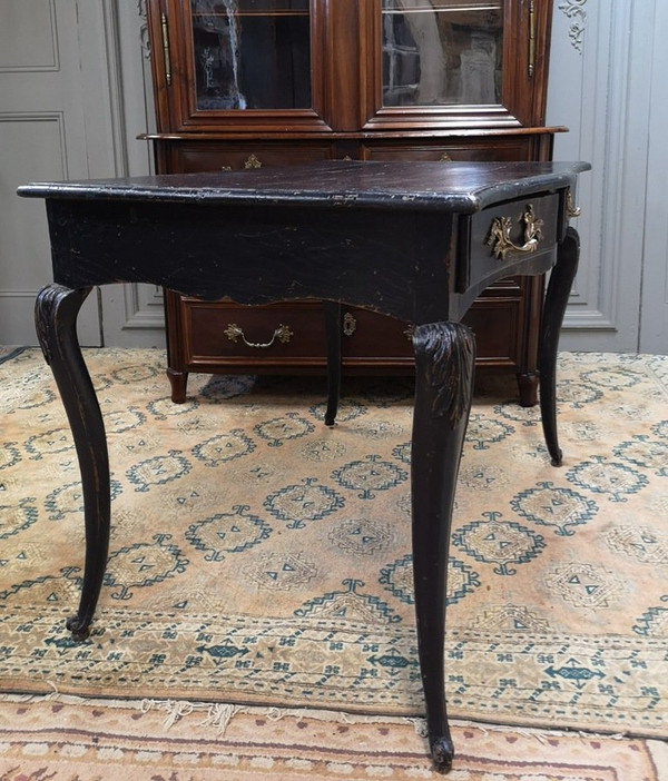 Regency Style Black Lacquered Wood Desk