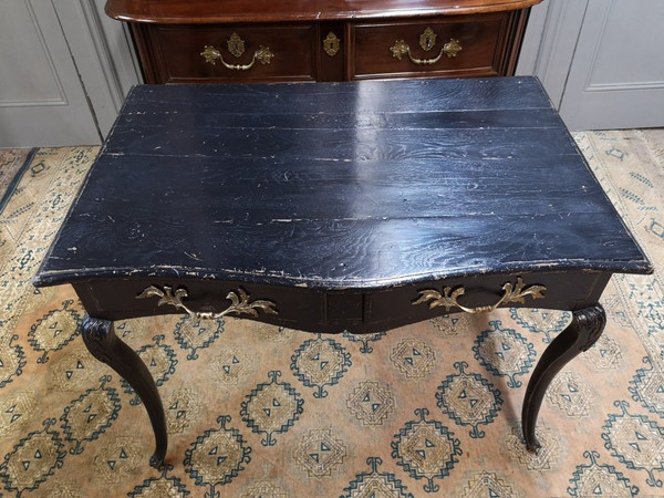 Regency Style Black Lacquered Wood Desk