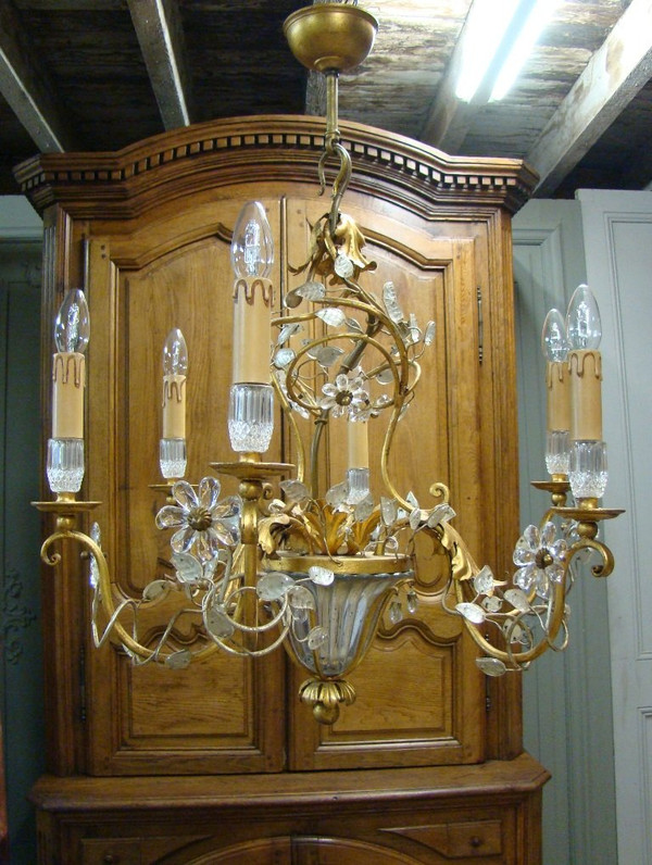 Seven-light chandelier Maison Baguès style